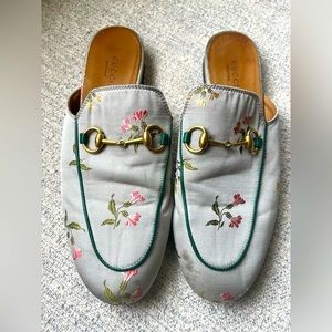 Gucci horsebit loafers - floral mules